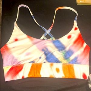 A small tie dye sorts bra , no stains, silly material